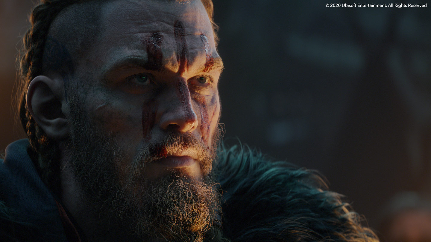 CG rendered image of Viking Warrior Eivor from Assassin's Creed Valhalla