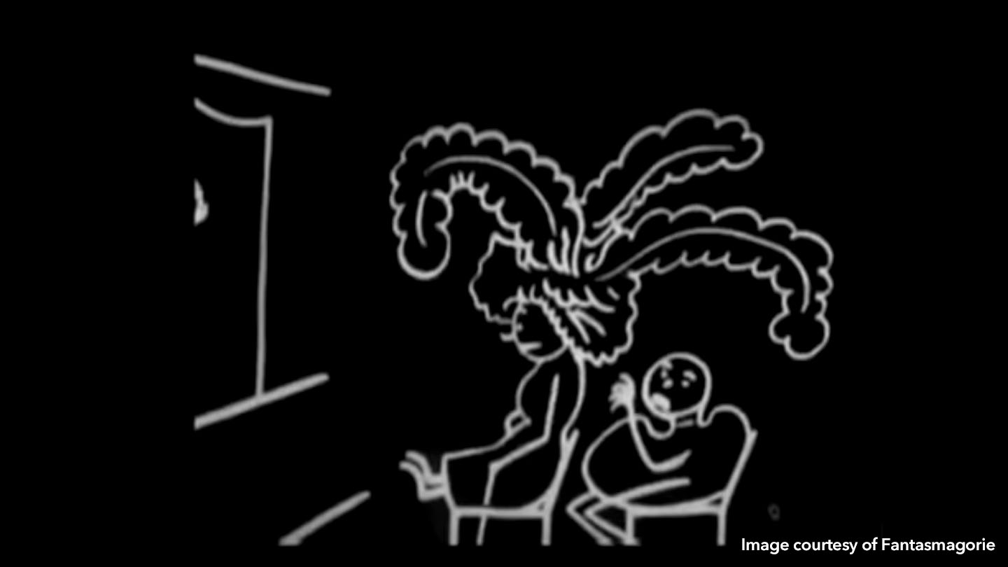 Fantasmagorie Stick figure drawings