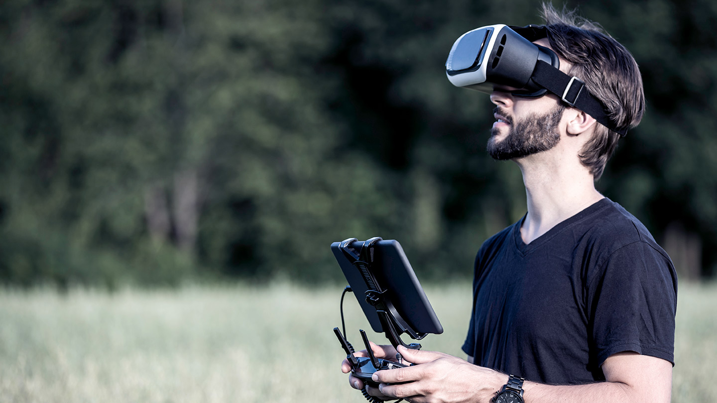Person with VR set