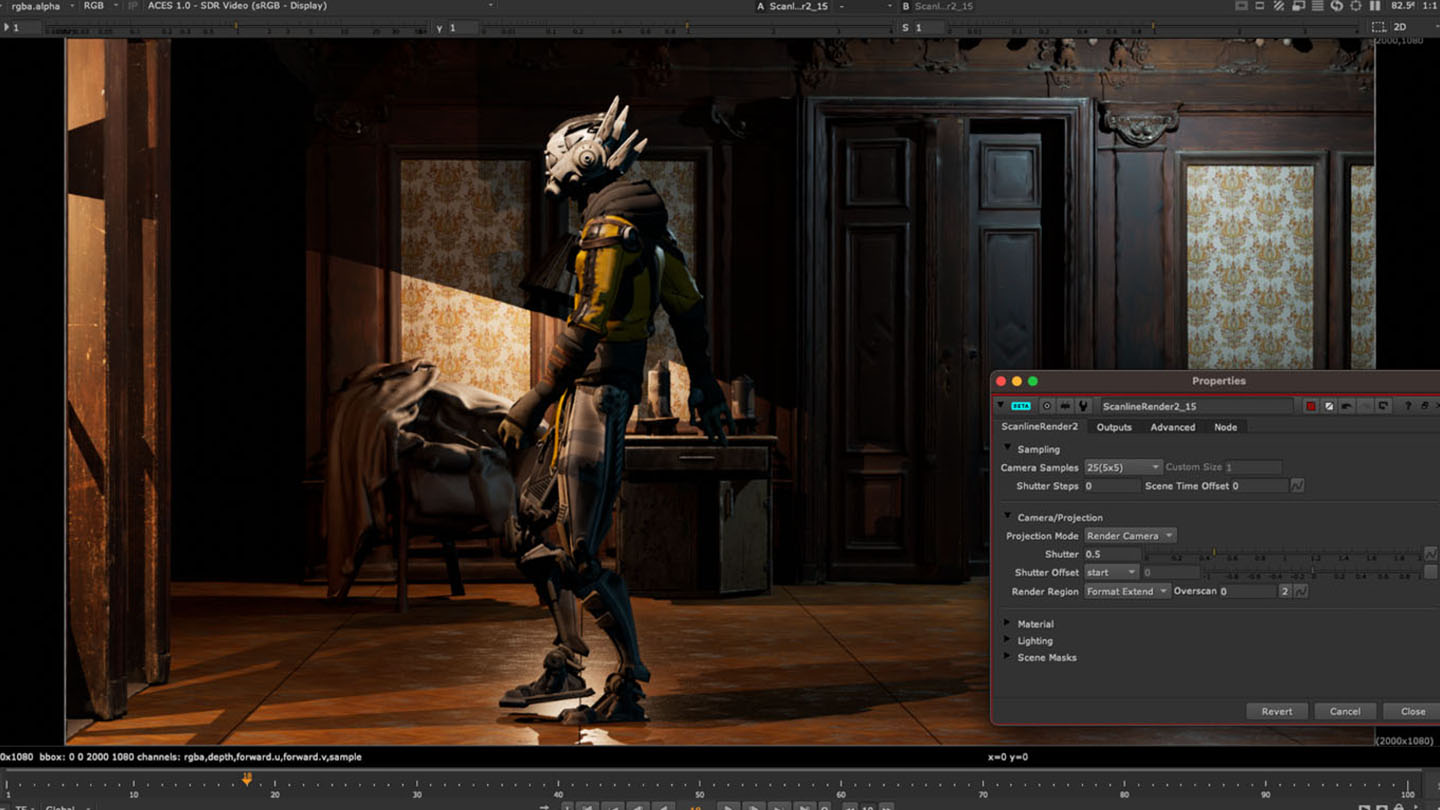 Screen shot of Nuke Scanline Render UI