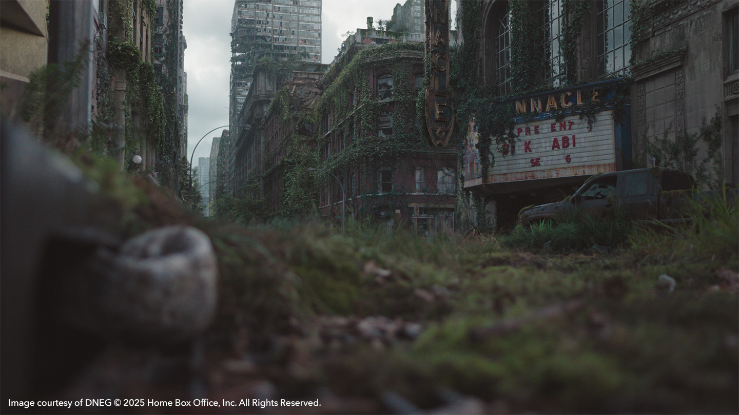 An overgrown street in Seattle, The Last of Us season 2