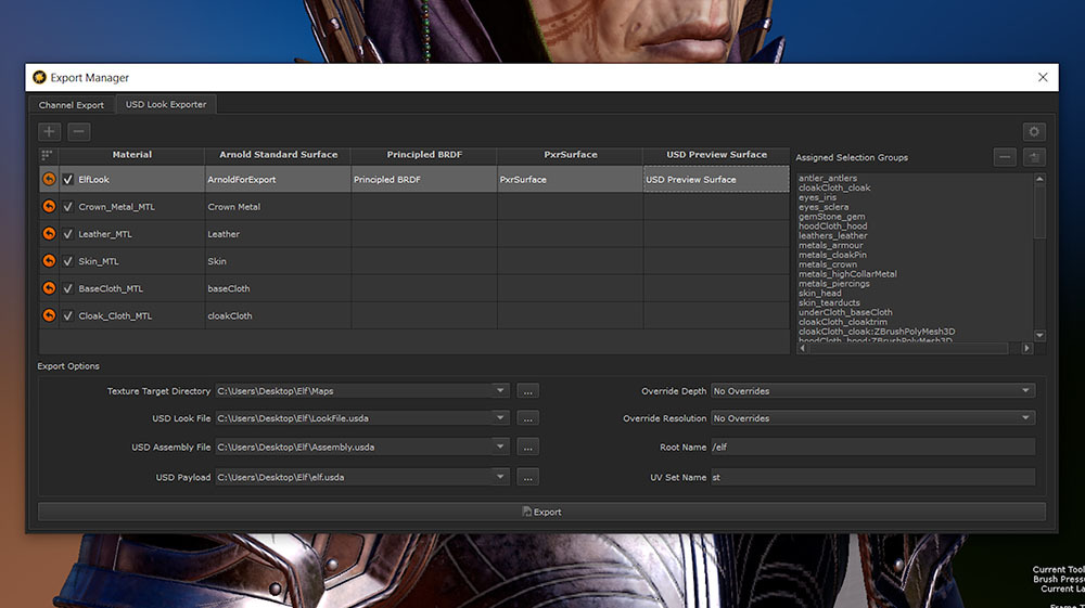 USD Export - Vendor Shader Support