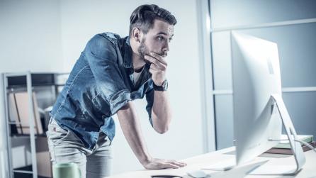 Man looking at screen