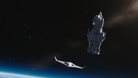 3D spaceship in Earth's atmosphere