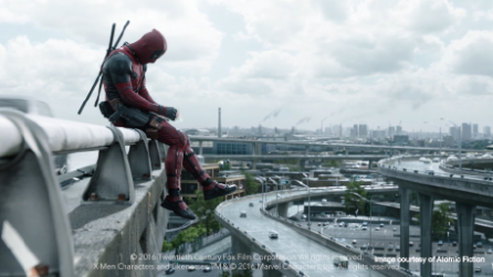 Deadpool on bridge