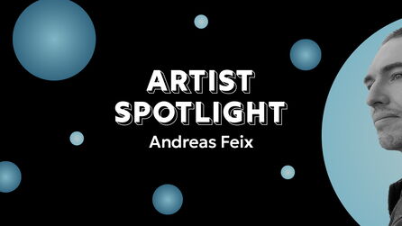 Artist Spotlight graphic showing headshot of Andreas Feix