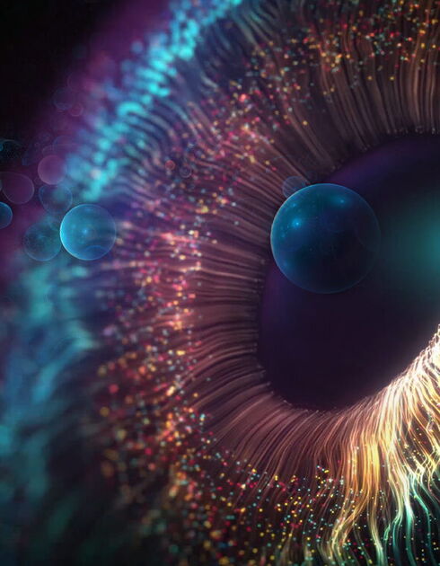 Abstract colorful iris and pupil