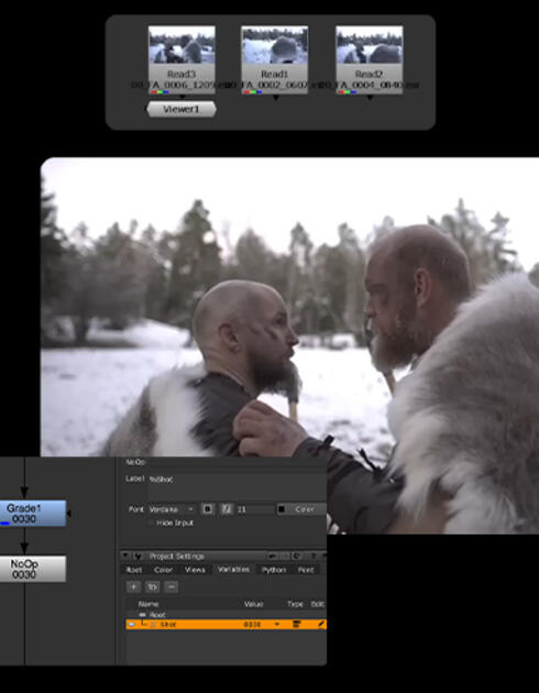 Nuke Variable-enabled multishot workflow Nuke UI