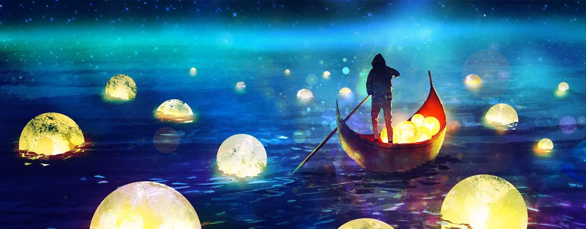 Animated girl standing in CG forest 