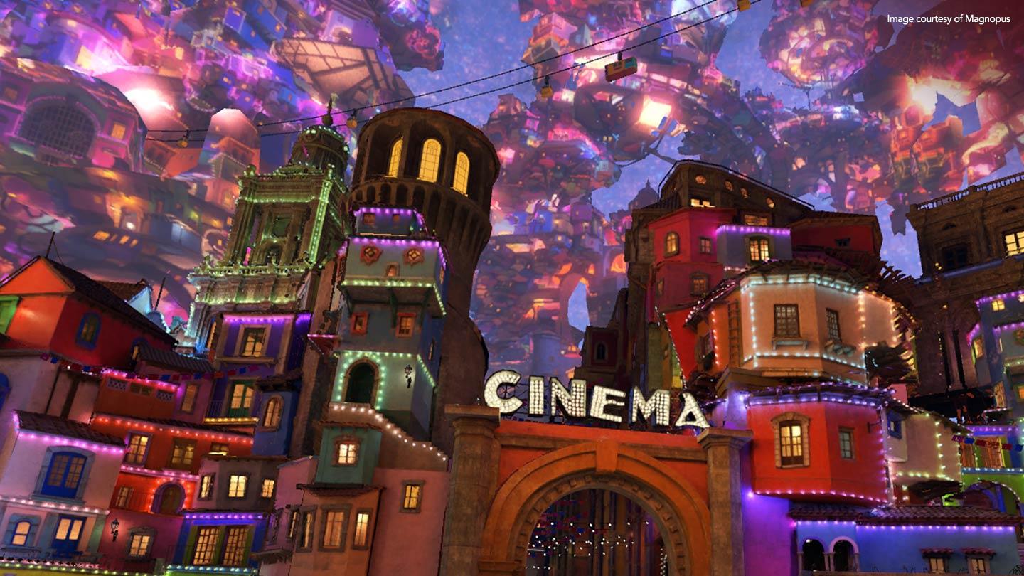 Cinema rendered in 3d
