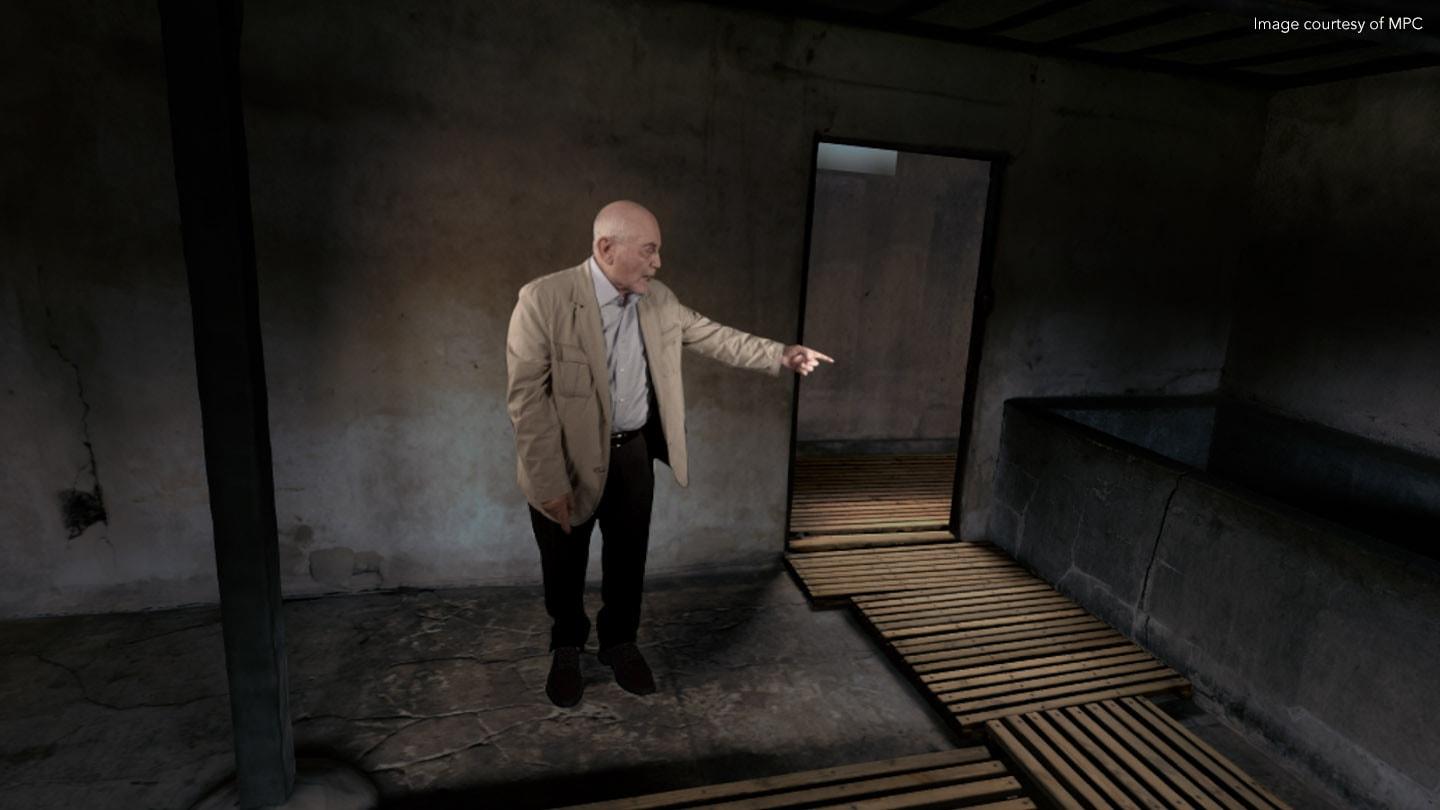 An old man in 3D reality