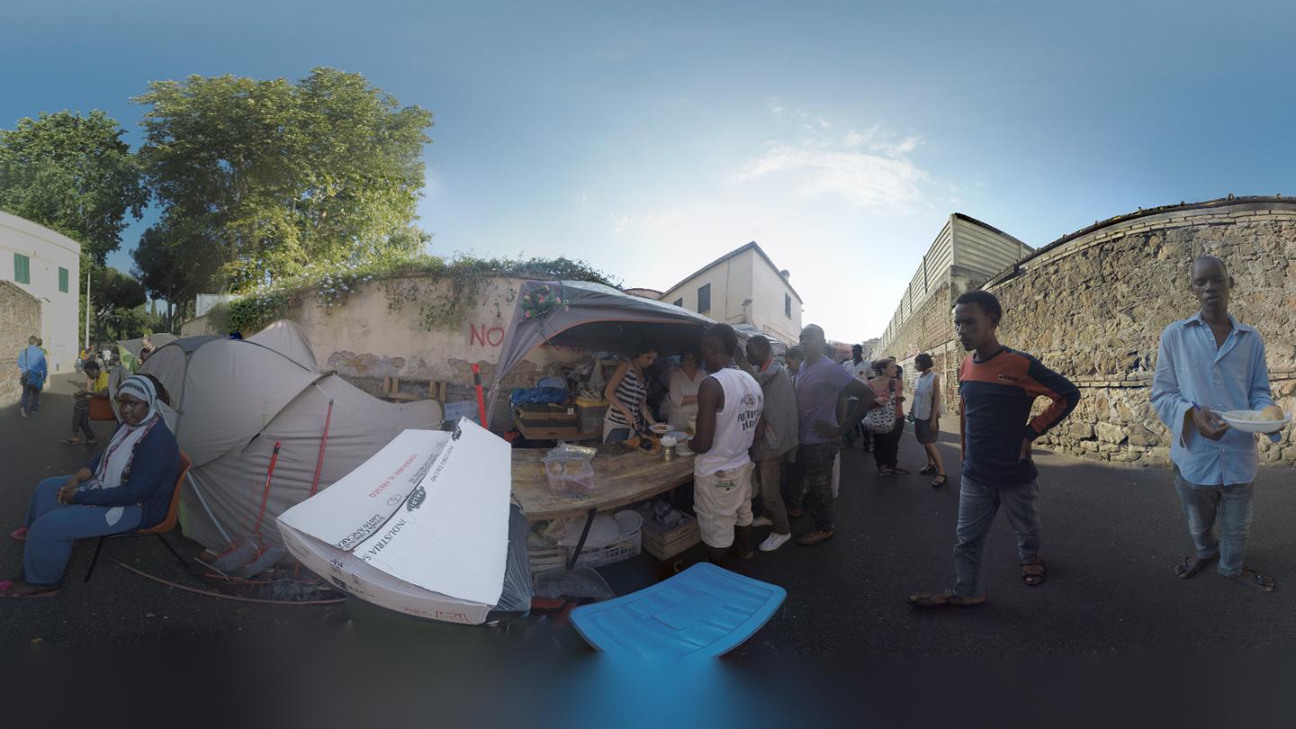 360 video still demonstrating VR immersion
