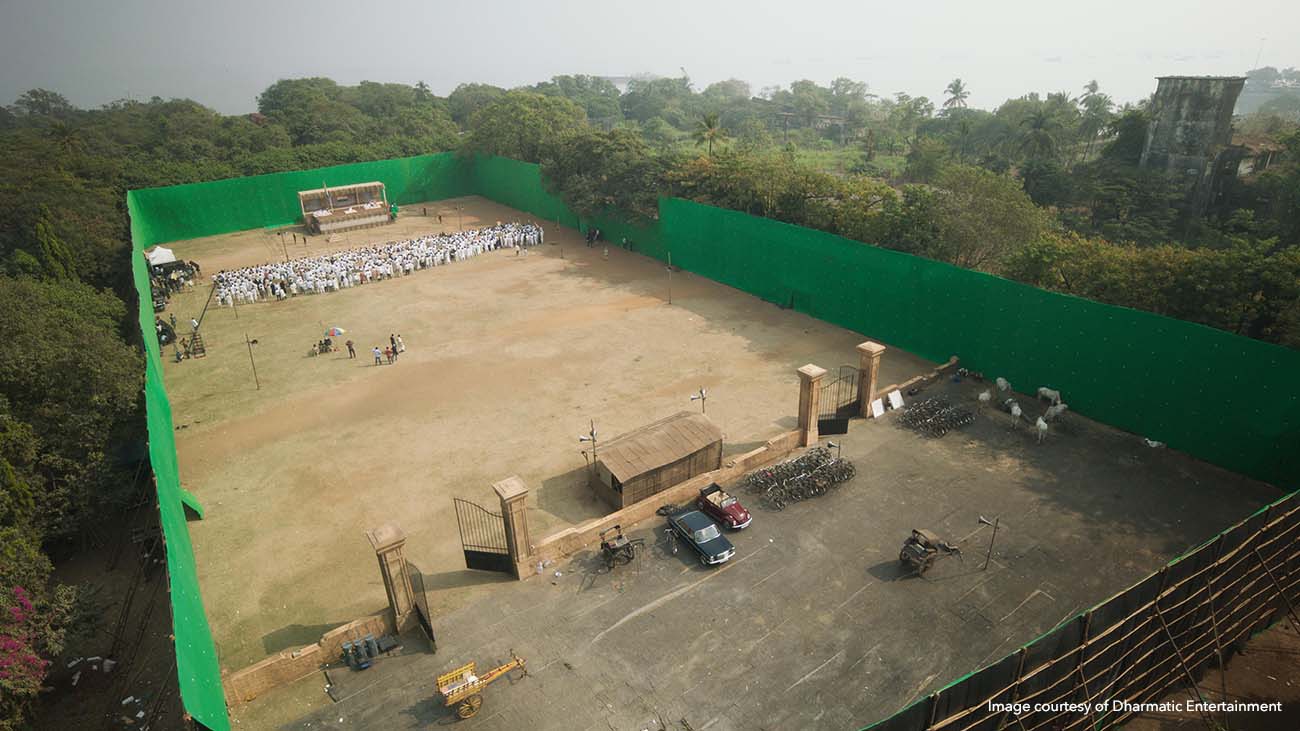 Breakdown shot of Gandhi's speech location